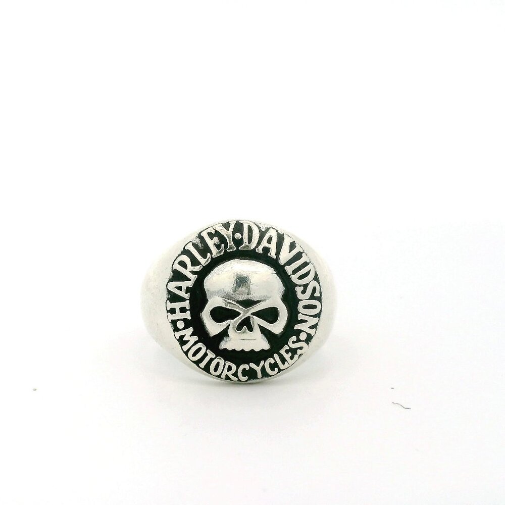 Harley Davidson Sterling Silver Skull Ring - Size 11.25